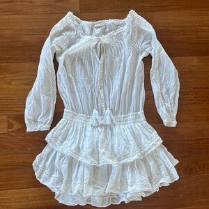 LoveShackFancy White Cotton Mini Dress 2 Sm Med